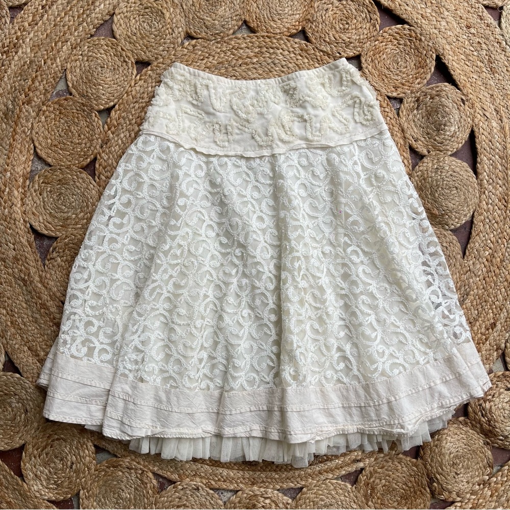 Women's Basil & Maude Beaded Tulle A-Line Skirt Size 2